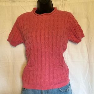 Pink knit Jones New York sweater with pockets